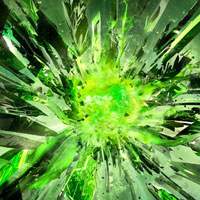 Фотопечать абстракция: зеленые кристаллы