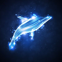 Фотопечать абстракция: светящиеся дельфины
