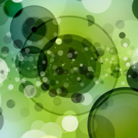 Фотопечать, абстракция: полупрозрачные зеленые круги