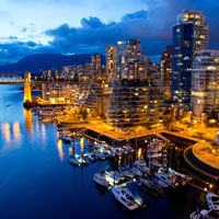 Фотопечать архитектура: вечерний Ванкувер
