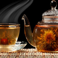 Фотопечать: заваренный чай, цветы