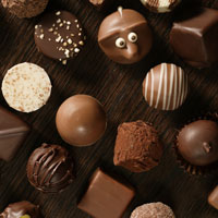 Фотопечать: фон из шоколадных конфет