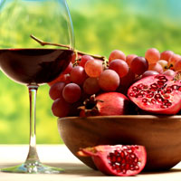 Фотопечать: вино, гранаты, виноград