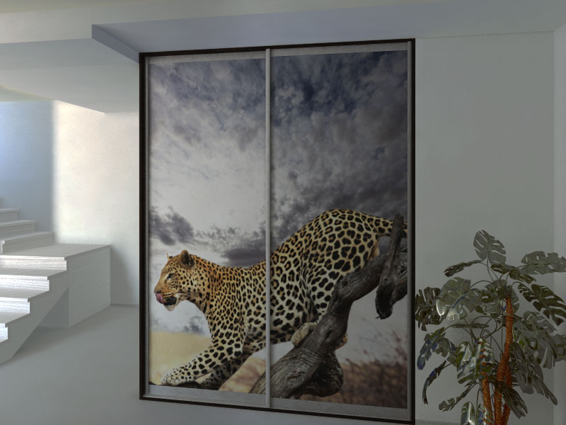Фотопечать, животные: леопард на ветке