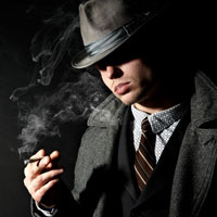 Фотопечать: мужчина в шляпе с сигарой