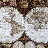 Фотопечать: карта мира, полушария