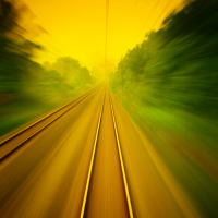Фотопечать: железная дорога, размытая перспектива