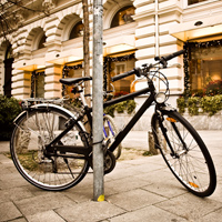 Фотопечать: велосипед, улица, тротуар