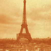 Фотопечать: Эйфелева башня в гранжевой технике