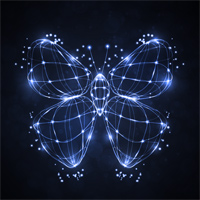 Фотопечать: техно, светящаяся бабочка