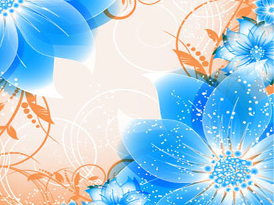 Рисунок для фотопечати: голубой цветочный узор