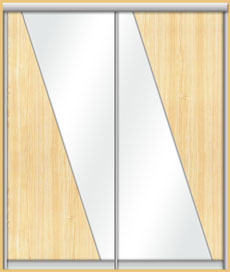 Диагональная зеркальная вставка в двери-купе
