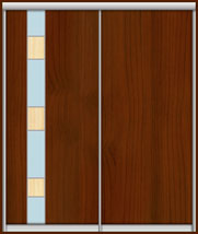 Дверь-купе: вертикальная вставка из стекла и дерева