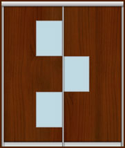 Вставки в дверь из стекла в шахматном порядке